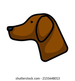 Icon Of Hinting Dog Had. Editable Bold Outline With Color Fill Design. Vector Illustration.