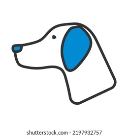 Icon Of Hinting Dog Had. Editable Bold Outline With Color Fill Design. Vector Illustration.
