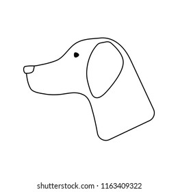 Icon of hinting dog had. Thin line design. Vector illustration.