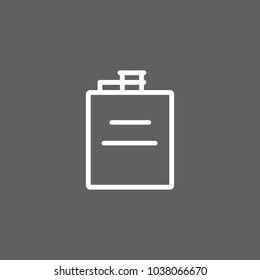 Icon of hip flask. Whiskey, hard liquor, bottle. Whiskey and bar concept. Can be used for topics like tourism, camping, travel, alcohol.