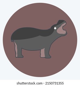 Icon Hippo. suitable for animal symbol. flat style. simple design editable. design template vector. simple symbol illustration