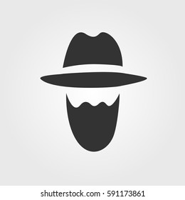 Icon hipster beard vector.