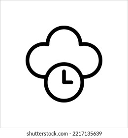 Historial de iconos, Cloud Computing, Esquema, Vector de Ilustración con logotipo de icono plano aislado. Adecuado para diseño web, logotipo, aplicación. 