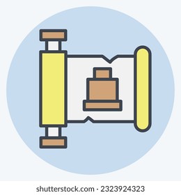 Icon History. related to Prehistoric symbol. color mate style. simple design editable. simple illustration