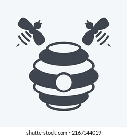Icon Hive. suitable for Garden symbol. glyph style. simple design editable. design template vector. simple symbol illustration
