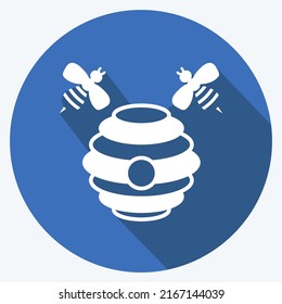 Icon Hive. suitable for Garden symbol. long shadow style. simple design editable. design template vector. simple symbol illustration