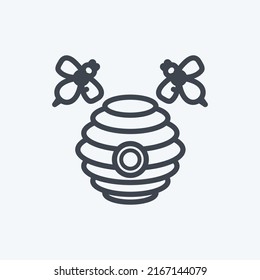 Icon Hive. suitable for Garden symbol. line style. simple design editable. design template vector. simple symbol illustration