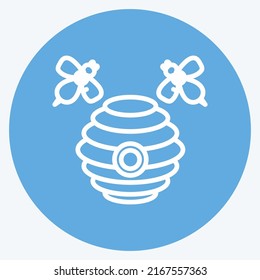 Icon Hive. suitable for Garden symbol. blue eyes style. simple design editable. design template vector. simple symbol illustration