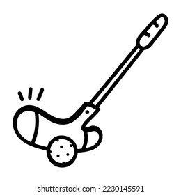 Un icono de un vector de doodle de hockey 
