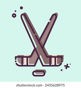 Icon Hockey. related to Hockey Sports symbol. MBE style. simple design editable