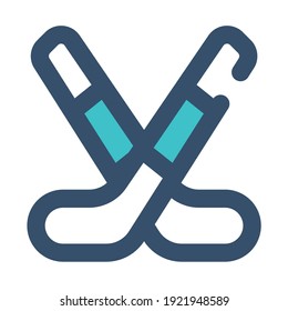 icon hockey using filled line style and blue color