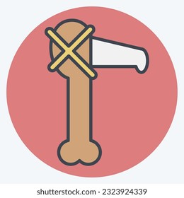 Icon Hoe. related to Prehistoric symbol. color mate style. simple design editable. simple illustration