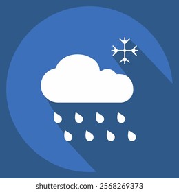 Icon Hoil. related to Winter symbol. long shadow style. simple illustration