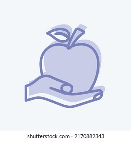Icono de Apple. adecuado para el símbolo Acciones de mano. estilo de dos tonos. diseño simple editable. vector de plantilla de diseño. ilustración de símbolo simple