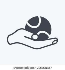 Icon Holding Ball. suitable for Hand Actions symbol. glyph style. simple design editable. design template vector. simple symbol illustration