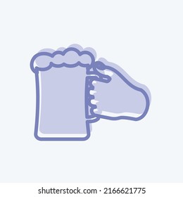Icon Holding Beer Glass. suitable for Hand Actions symbol. two tone style. simple design editable. design template vector. simple symbol illustration