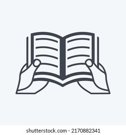 Icon Holding Buch. geeignet für Handaktionen Symbol. Glyph-Stil. einfaches Design bearbeitbar. Designvorlage, Vektor. einfache Symbolillustration