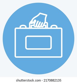 Icon Holding Briefcase. suitable for Hand Actions symbol. blue eyes style. simple design editable. design template vector. simple symbol illustration