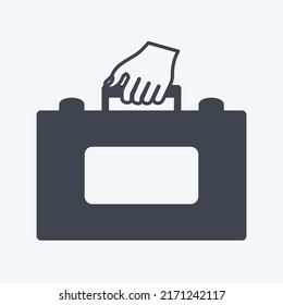 Icon Holding Briefcase. suitable for Hand Actions symbol. glyph style. simple design editable. design template vector. simple symbol illustration