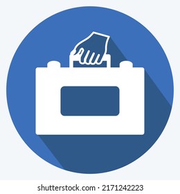 Icon Holding Briefcase. suitable for Hand Actions symbol. long shadow style. simple design editable. design template vector. simple symbol illustration