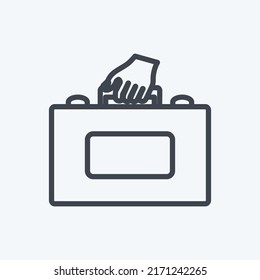 Icon Holding Briefcase. suitable for Hand Actions symbol. line style. simple design editable. design template vector. simple symbol illustration