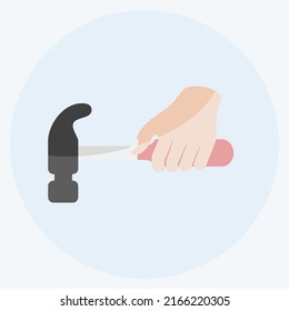 Icono Holding Hammer. adecuado para el símbolo Acciones de mano. estilo plano. diseño simple editable. vector de plantilla de diseño. ilustración de símbolo simple