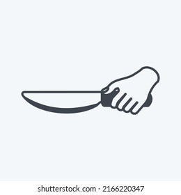 Icon Holding Knife. suitable for Hand Actions symbol. glyph style. simple design editable. design template vector. simple symbol illustration