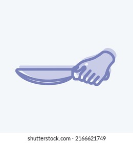Icon Holding Knife. suitable for Hand Actions symbol. two tone style. simple design editable. design template vector. simple symbol illustration
