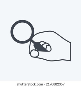 Icon Holding Magnifier. suitable for Hand Actions symbol. glyph style. simple design editable. design template vector. simple symbol illustration