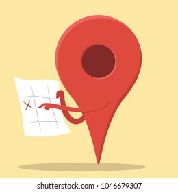 Icon holding a map vector illustration. Travel, holiday, tourism design concept