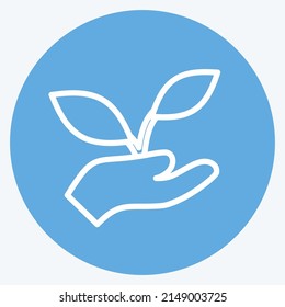 Planta de retención de iconos. adecuado para el símbolo Spring. estilo ojos azules. diseño simple editable. vector de plantilla de diseño. ilustración de símbolo simple