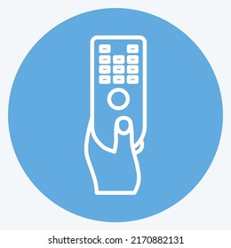 Icon Holding Remote. suitable for Hand Actions symbol. blue eyes style. simple design editable. design template vector. simple symbol illustration