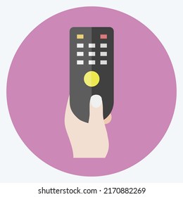 Icon Holding Remote. suitable for Hand Actions symbol. flat style. simple design editable. design template vector. simple symbol illustration