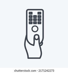 Icon Holding Remote. suitable for Hand Actions symbol. line style. simple design editable. design template vector. simple symbol illustration