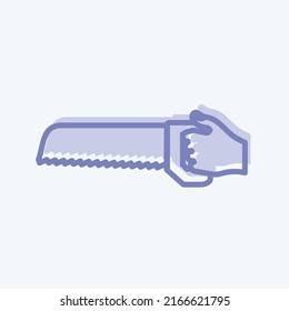 Icon Holding Saw. suitable for Hand Actions symbol. two tone style. simple design editable. design template vector. simple symbol illustration