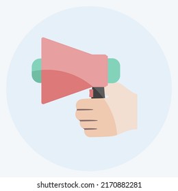 Icon Holding Speaker. suitable for Hand Actions symbol. flat style. simple design editable. design template vector. simple symbol illustration