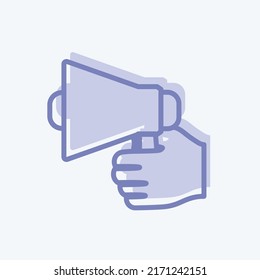 Icon Holding Speaker. suitable for Hand Actions symbol. two tone style. simple design editable. design template vector. simple symbol illustration