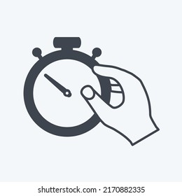 Icon Holding Stopwatch. suitable for Hand Actions symbol. glyph style. simple design editable. design template vector. simple symbol illustration