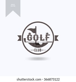 Icon of hole marked with pennant on golf course