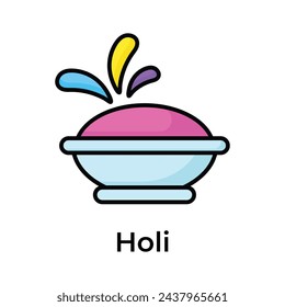 An icon of holi in modern design style , indian cultural festiva