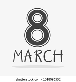icon for the holiday on March 8 black