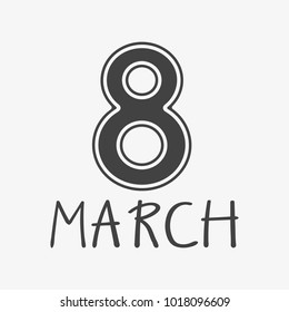 icon for the holiday on March 8 black