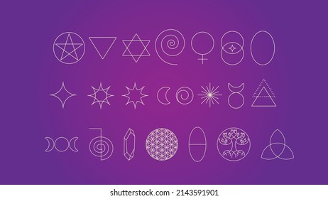 icon holistic mystical triple moon crystal tree of life reiki star sun magic witch wicca spiral life female logo