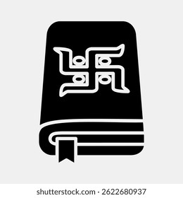 Icon holy book. Buddhism and vesak elements. Icon in glyph style.