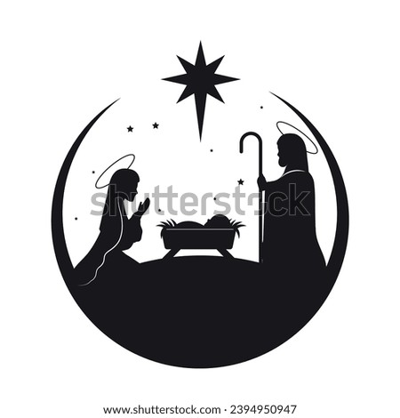 icon of holy family vector isolated