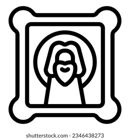 Icon with holy Jesus line icon, Happy Easter concept, orthodox paint sign on white background, easter and holiday christ canvas icon in style for and web. Vector graphics.