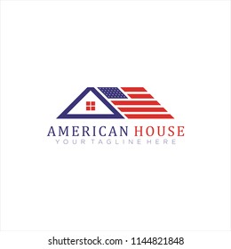 icon home with the american flag