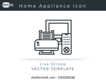 Icon Home Appliance, Electronic For Website, Infographic Element. Vector Illustration