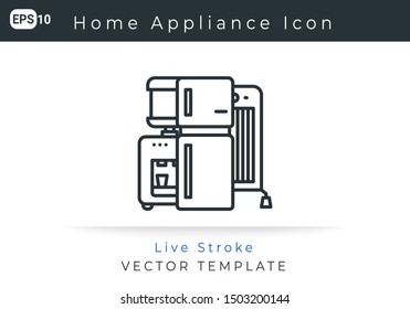 Icon Home Appliance For Website, Infographic Element. Vector Illustration