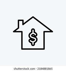 Icon Home Loan. suitable for education symbol. line style. simple design editable. design template vector. simple illustration